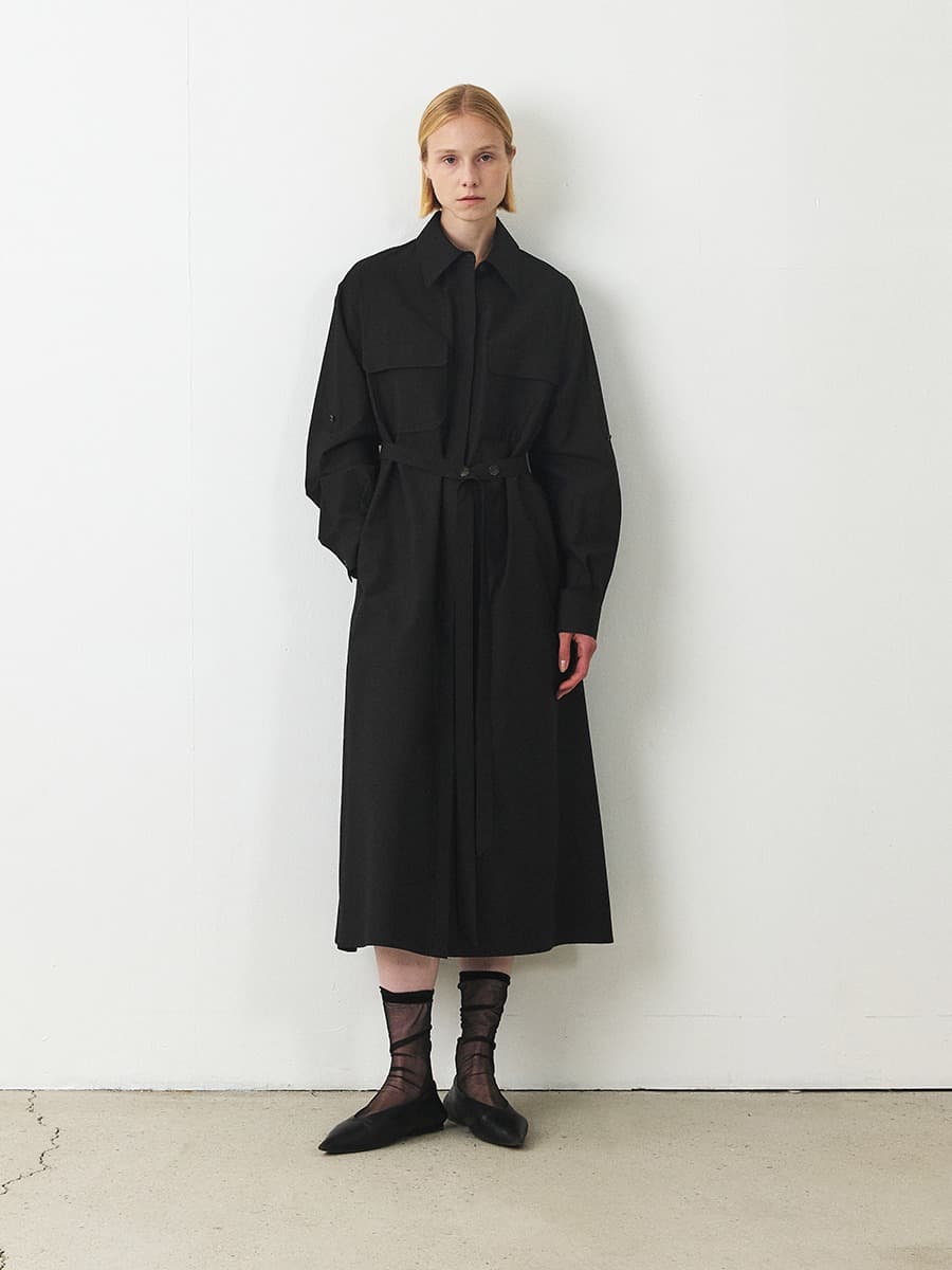 TFF BELTED SHIRT DRESS_BLACK