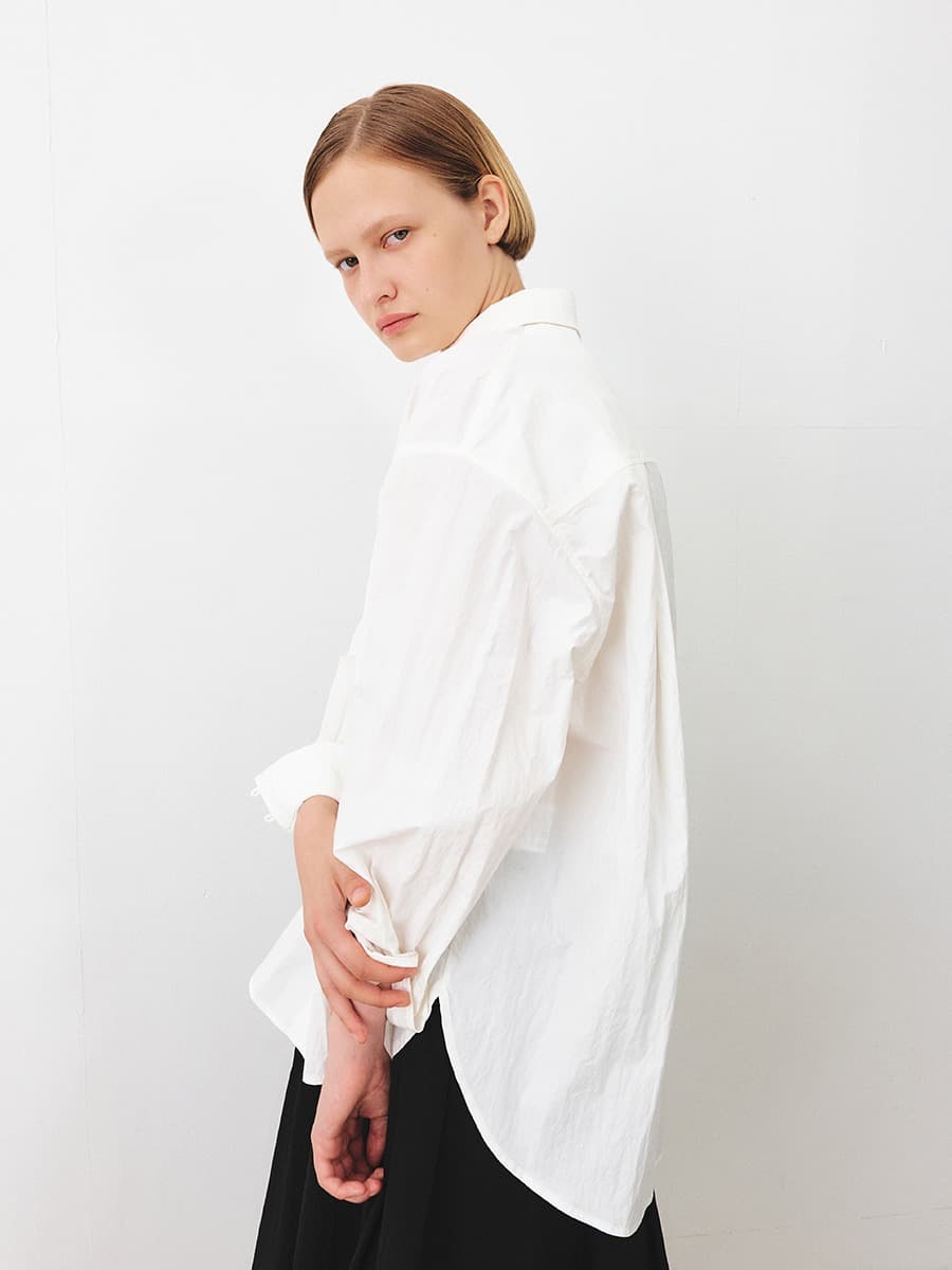 TFF OVERFIT WASHED SHIRT_WHITE