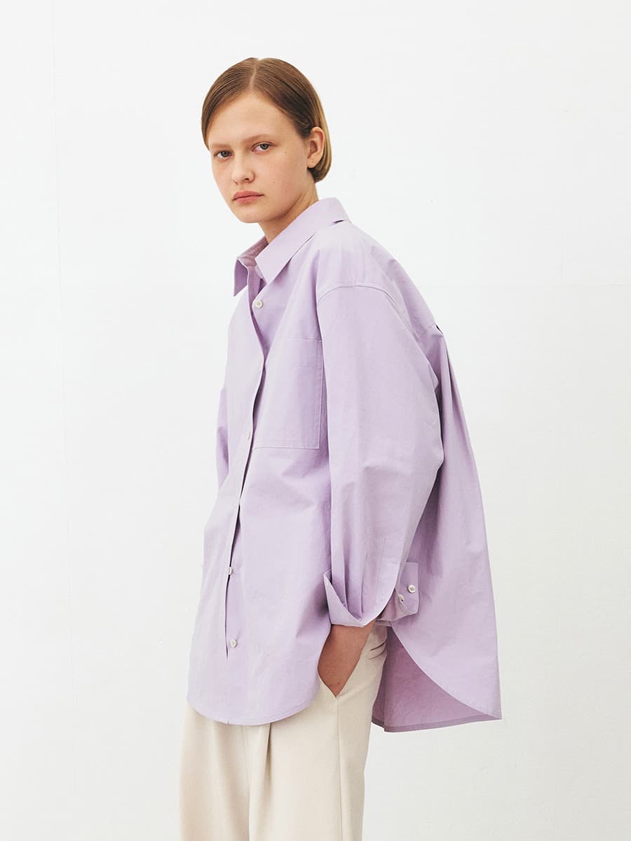 TFF OVER FIT POCKET SHIRT_LAVENDER