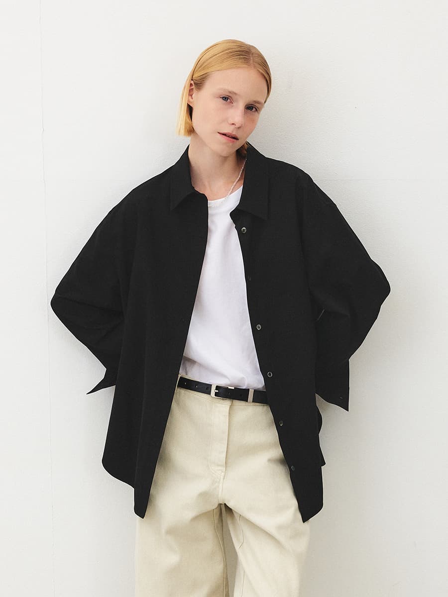 TFF OVER FIT POCKET SHIRT_BLACK