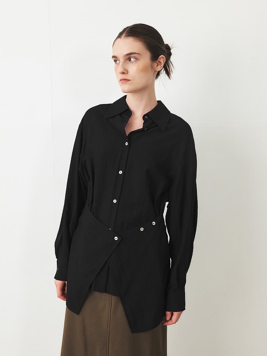 TFF WRAP LAYERED SHIRT_BLACK