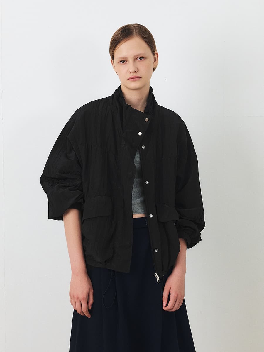 TFF REVERSIBLE SHIRRING JUMPER_BLACK