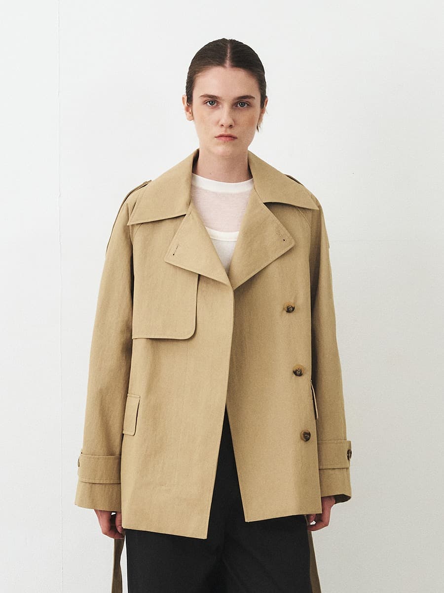 TFF CLASSIC HALF TRENCH COAT_BEIGE