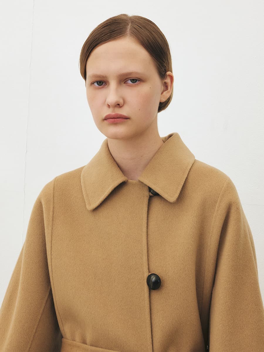 TFF CASHMERE SOUTIEN HAND MADE HALF COAT [PREMIUM]_CAMEL