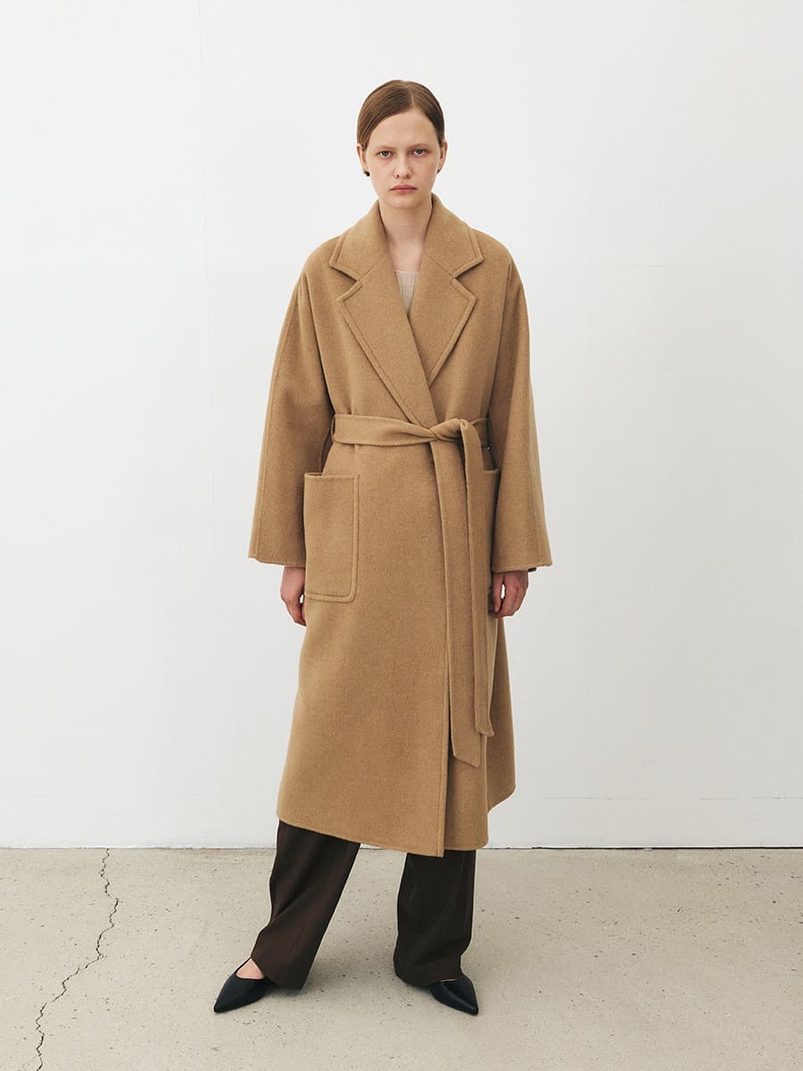 TFF CASHMERE LARGO HAND MADE COAT [PREMIUM]_CAMEL