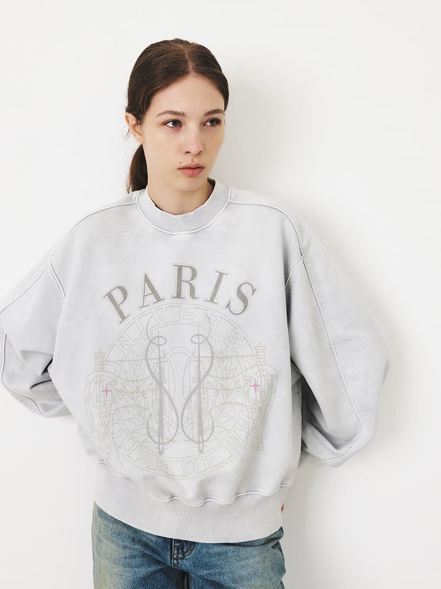 TFF PARIS PIGMENT SWEATSHIRT_L-GREY