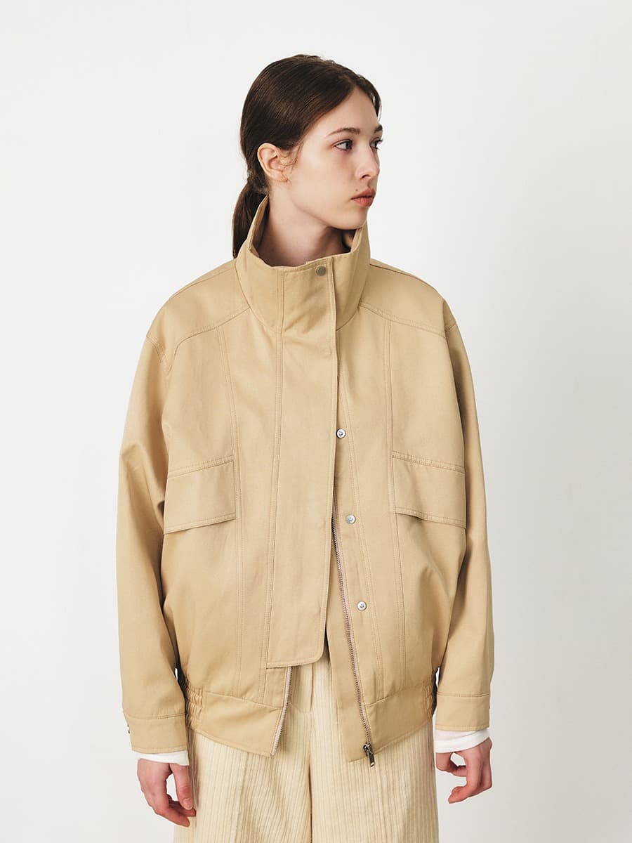 TFF DIVIDED FUR LAYER BOMBER_Y-BEIGE