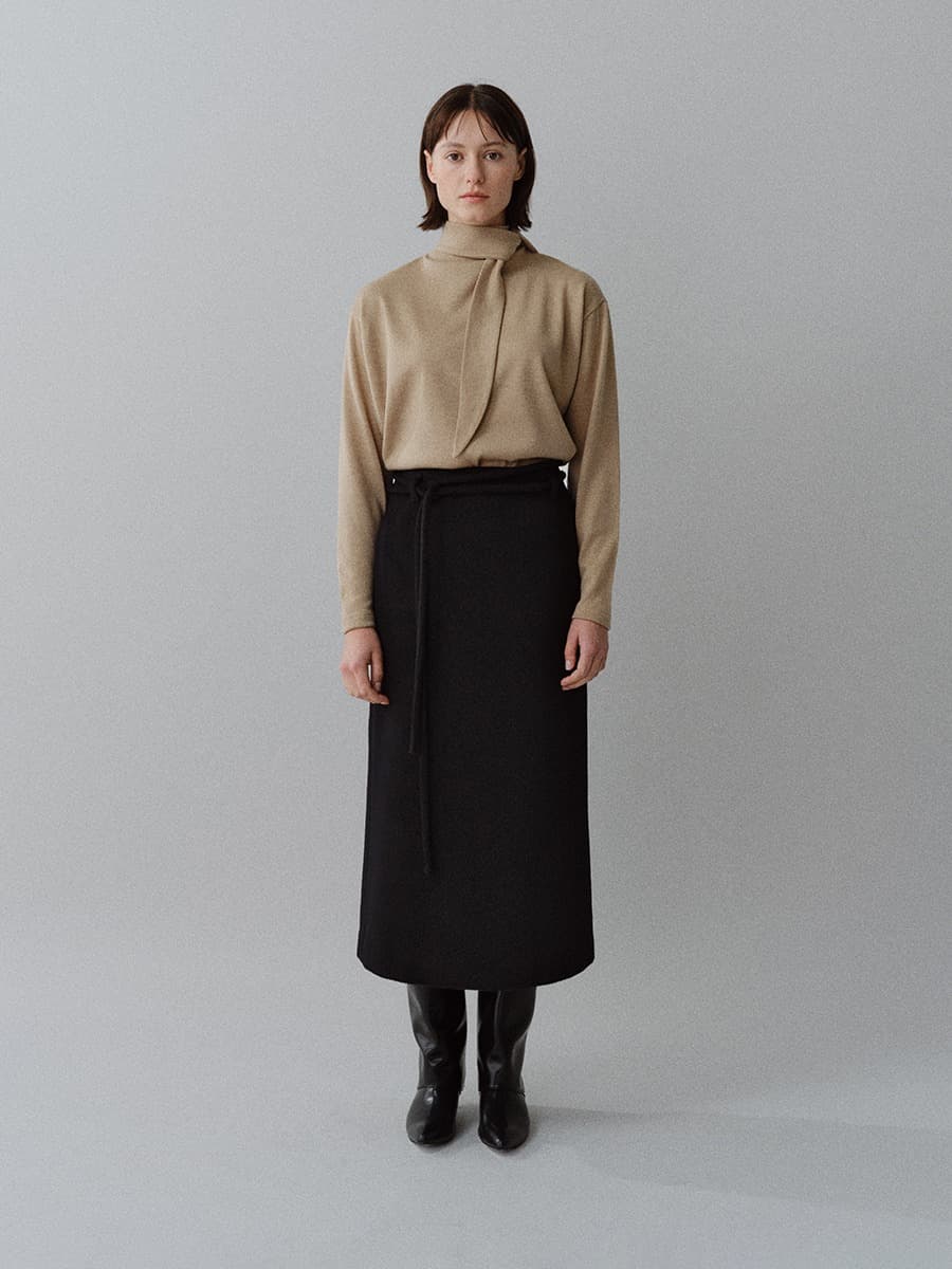 TFW RACCOON WOOL H-LINE SKIRT_BLACK