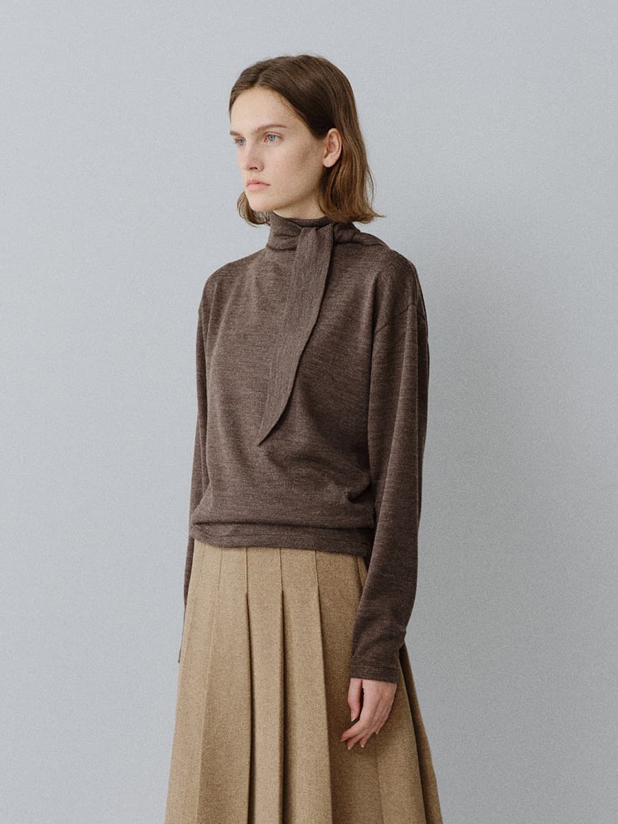 TFW WOOL MUFFLER TOP_BROWN