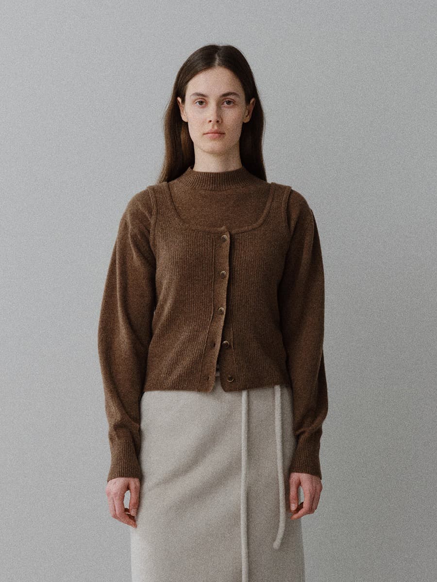 TFW BUSTIER SET-UP KNIT TOP_BROWN