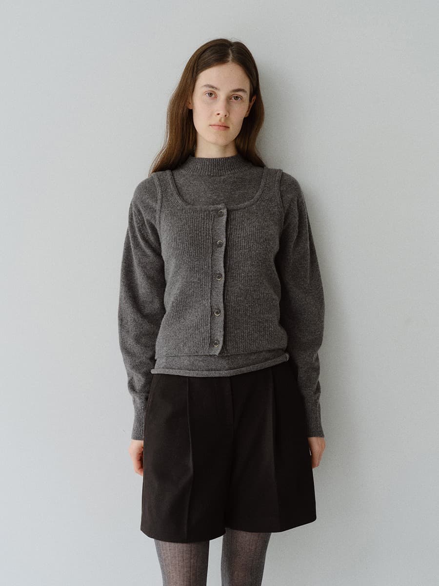 TFW BUSTIER SET-UP KNIT TOP_M-GREY