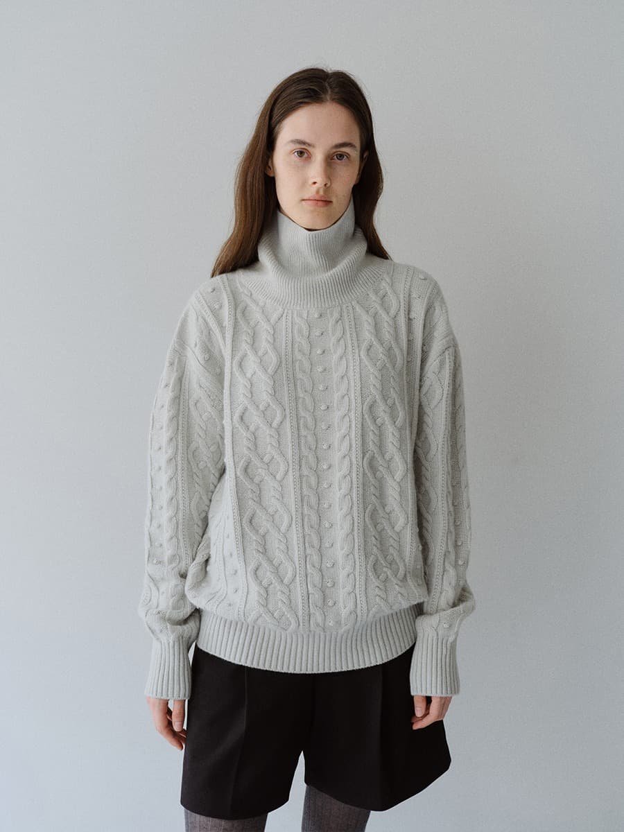 TFW CLASSIC FISHERMAN TURTLENECK KNIT TOP_MINT