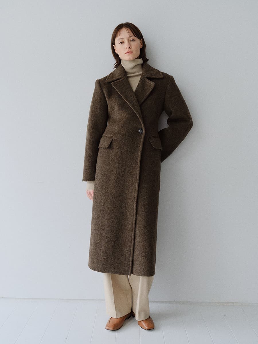 TFF YAK WOOL DOUBLE LINE COAT_BROWN