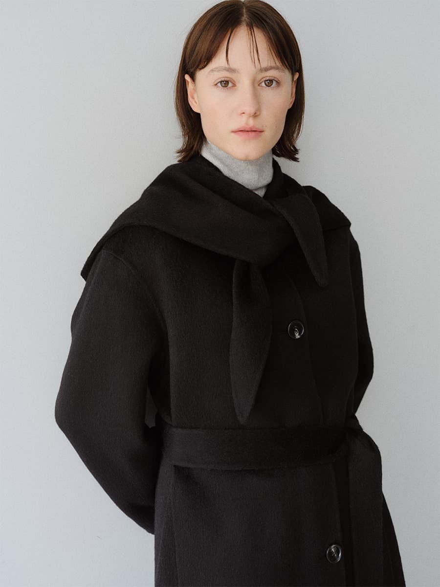 TFF PREMIUM WOOL SINGLE HOODED COAT_BLACK