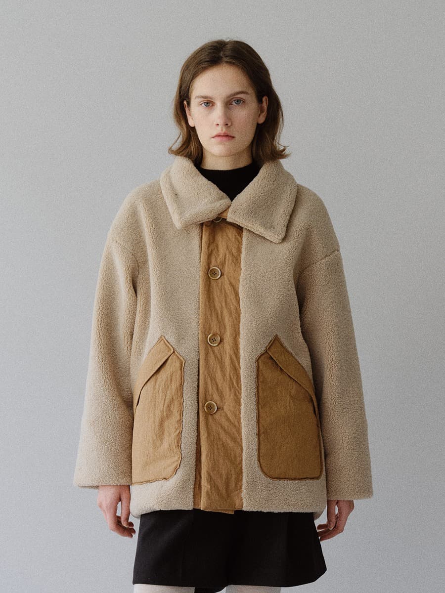 TFW REVERSIBLE PUFFER ECO-SHEARING COAT_CAMEL