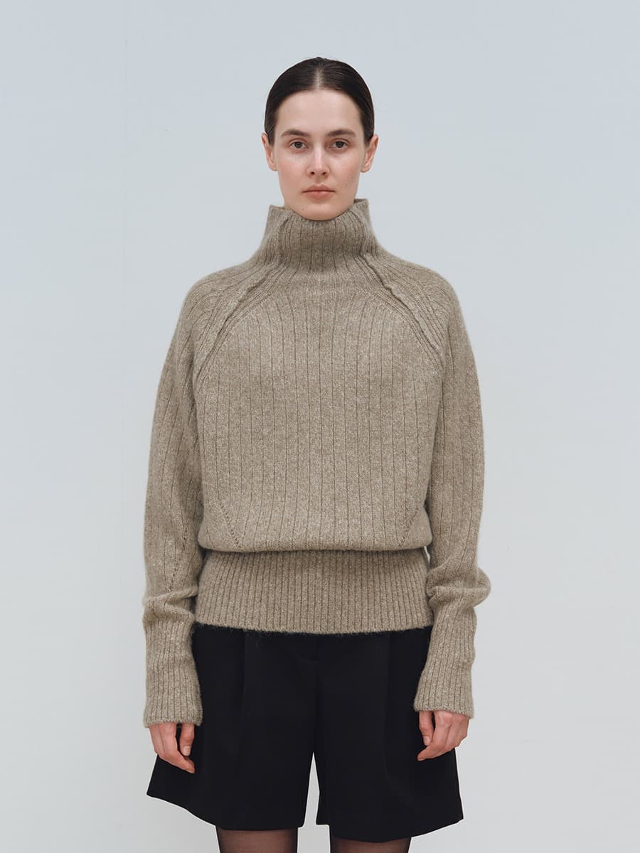 TFW KID MOHAIR TURTLENECK KNIT TOP_KHAKI
