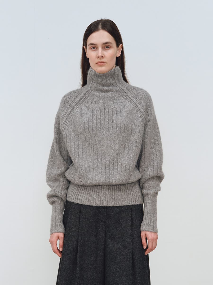 TFW KID MOHAIR TURTLENECK KNIT TOP_GREY