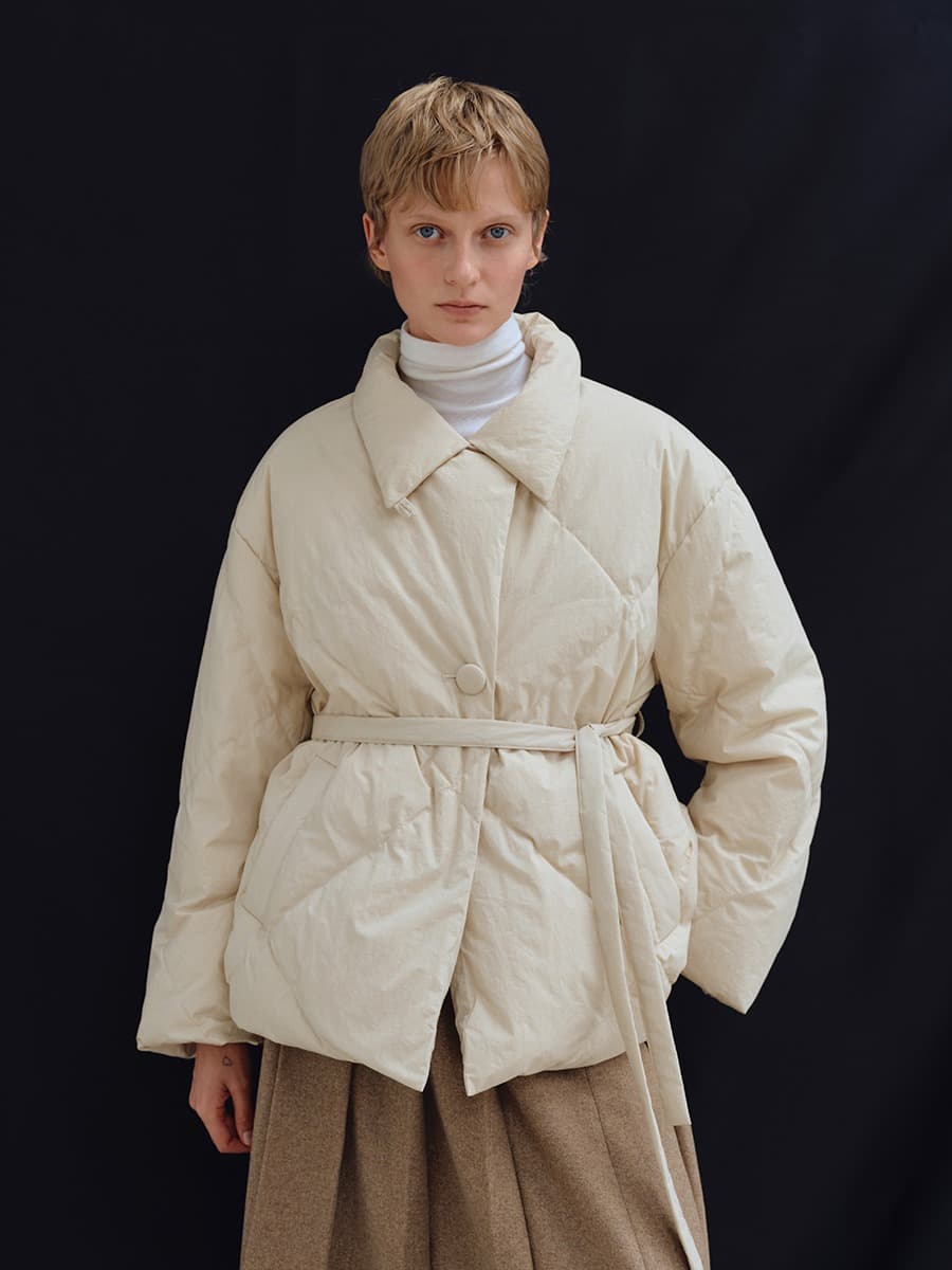 TFW QUILTED GOOSE DOWN PADDING_BEIGE