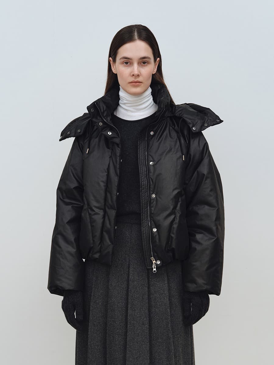 TFW DETACHABLE HOOD GOOSE DOWN PUFFER_BLACK