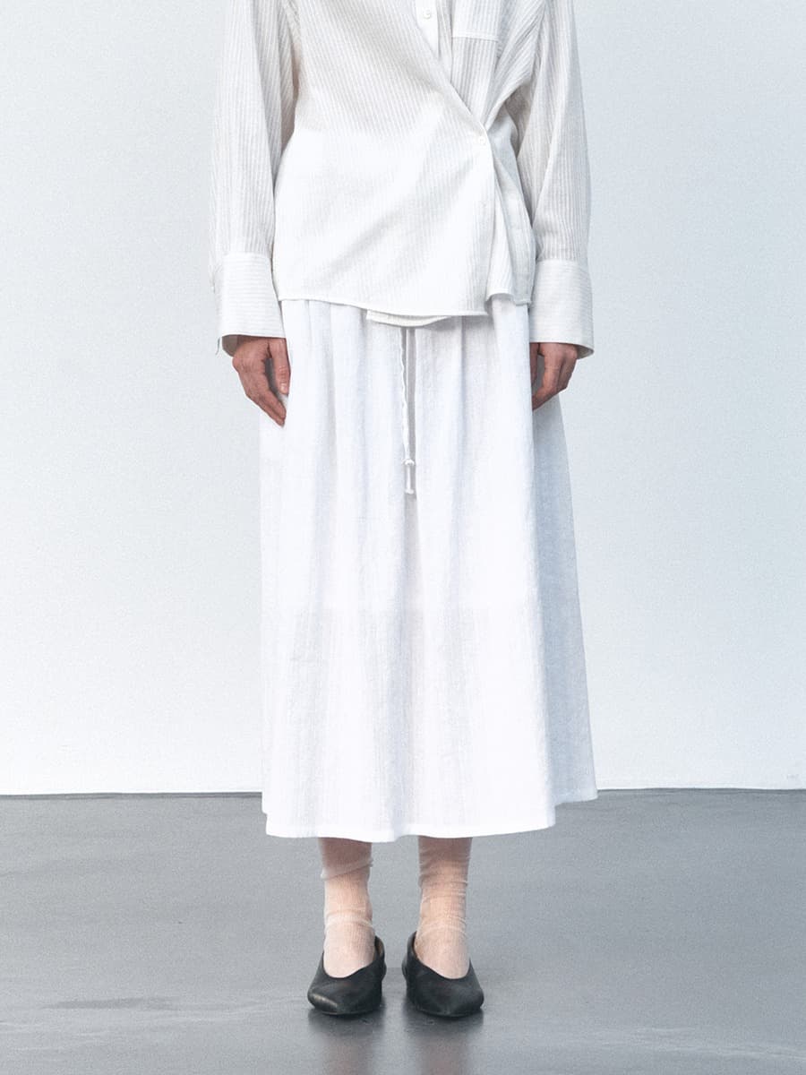 TVS FRILL BANDDING SKIRT_WHITE