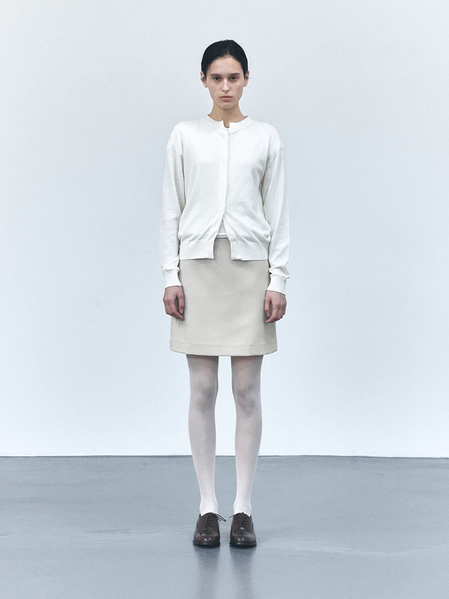 TVS SEMI A-LINE MIDI SKIRT_I-BEIGE