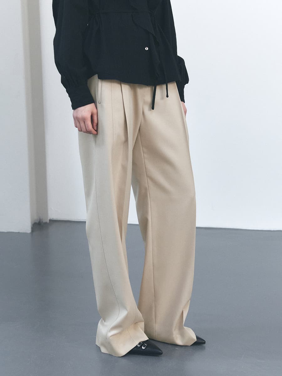 TVS WOOL DIVIDED WIDE PANTS_BEIGE