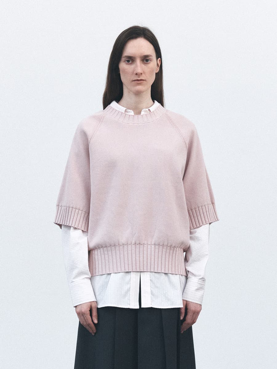 TVS COTTON ROUND NECK KNIT TOP_PINK