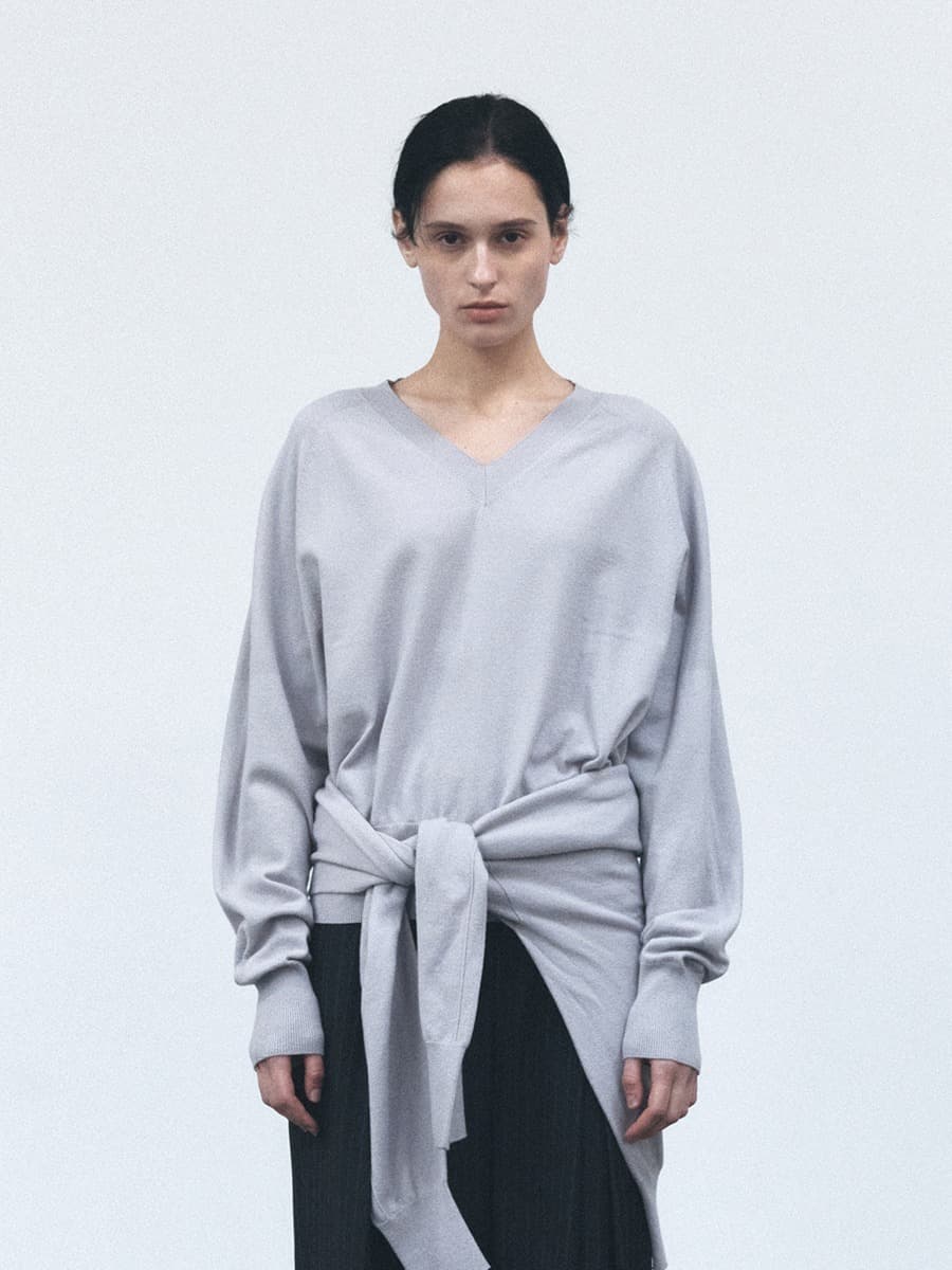 TVS V-NECK WHOLEGARMENT KNIT TOP_VIOLET