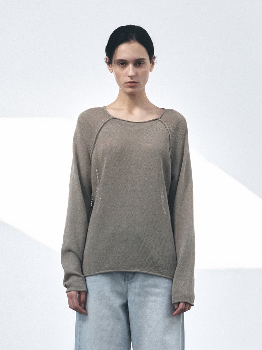 TVS LOOSE FIT KNIT TOP_KHAKI