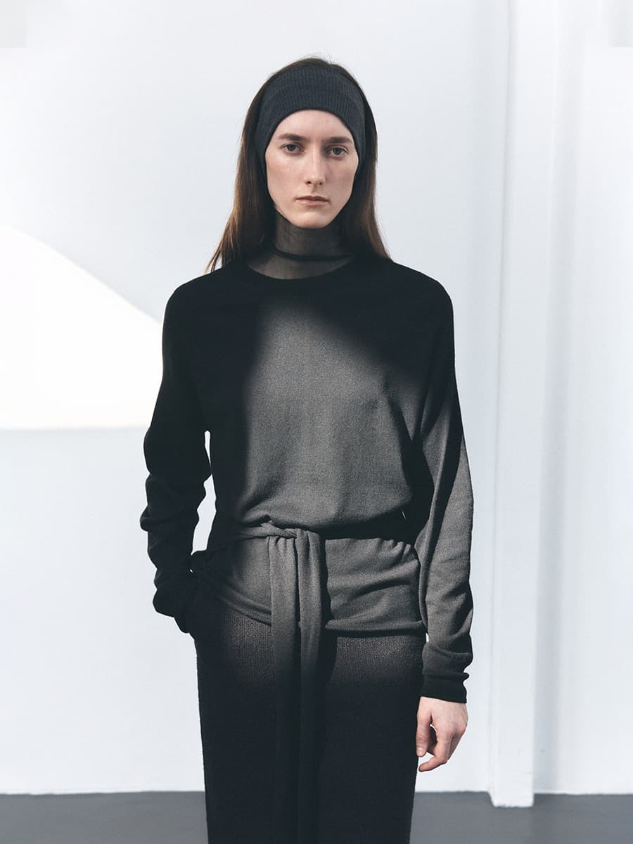 TVS TIE WRAP KNIT TOP_BLACK
