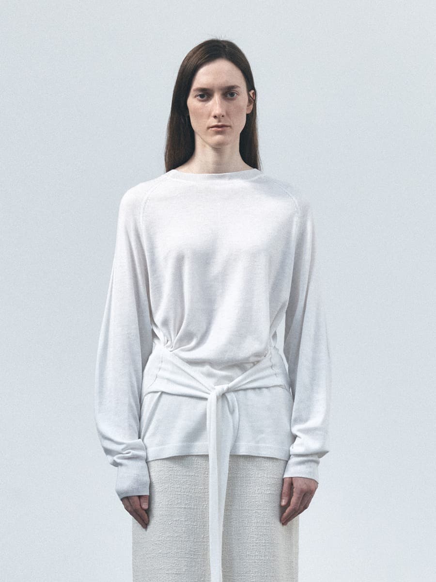 TVS TIE WRAP KNIT TOP_IVORY