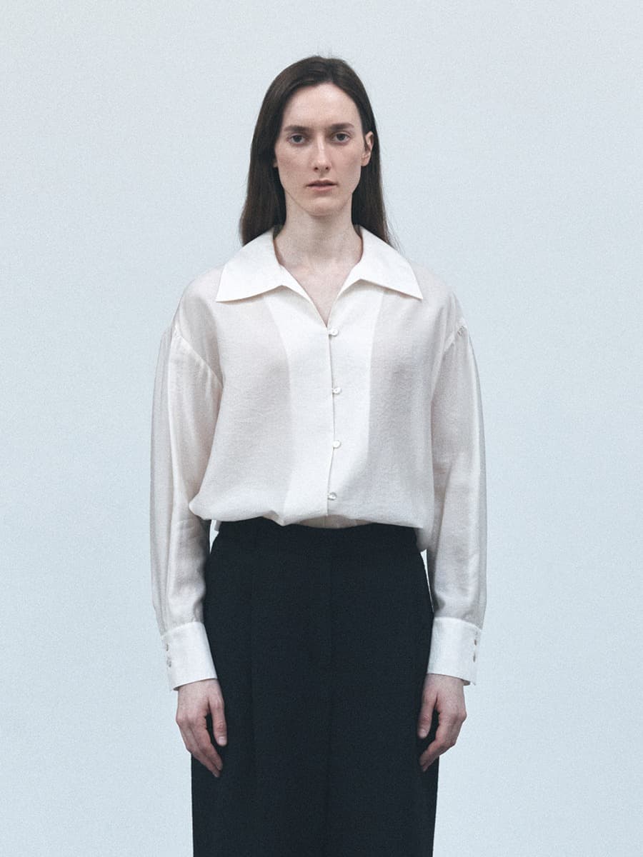 TVS SHEER COLLAR BLOUSE_IVORY