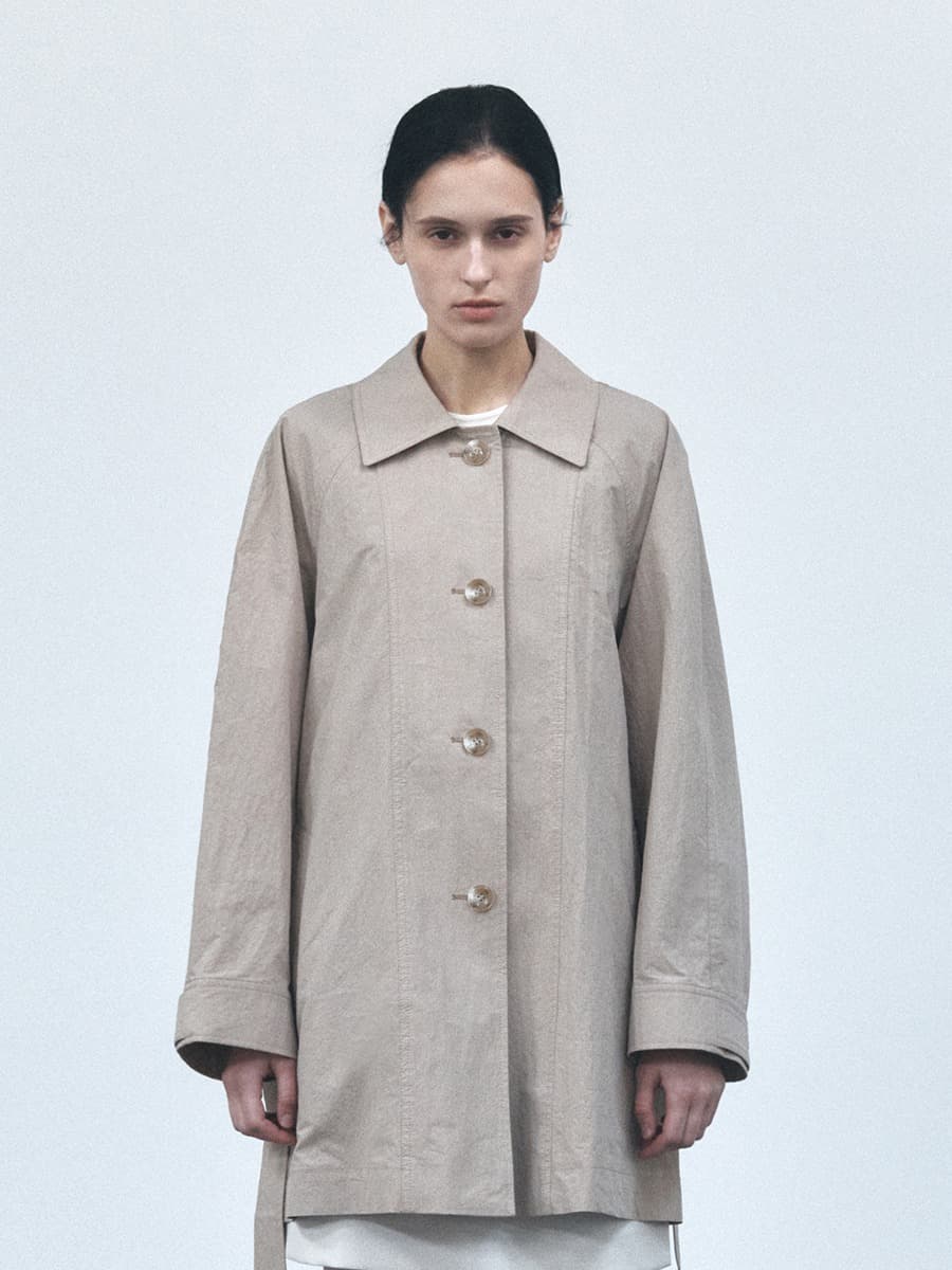 TVS BELTED HALF TRENCH COAT_BEIGE