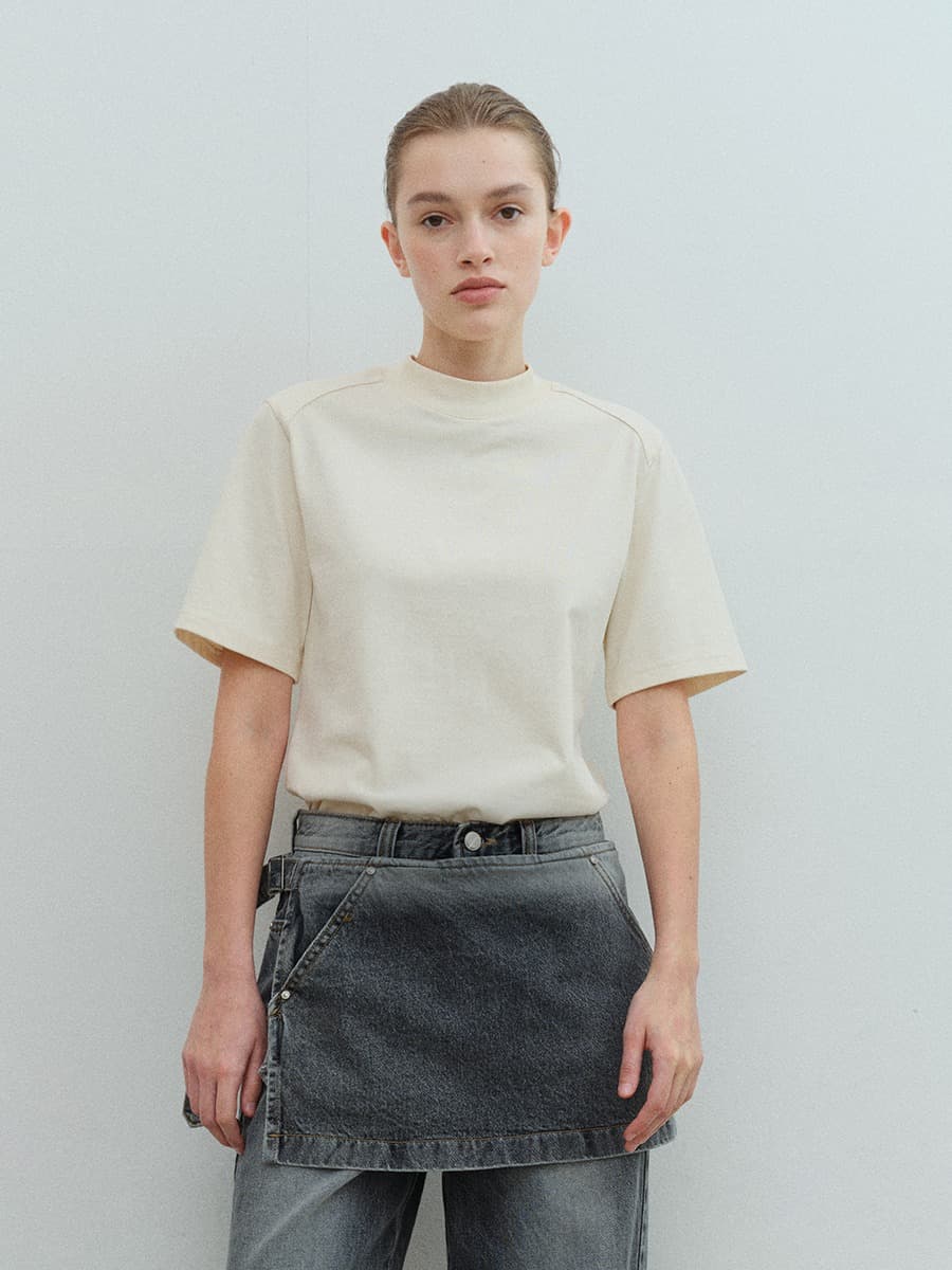 TVS HALF NECK SILKET TOP_CREAM