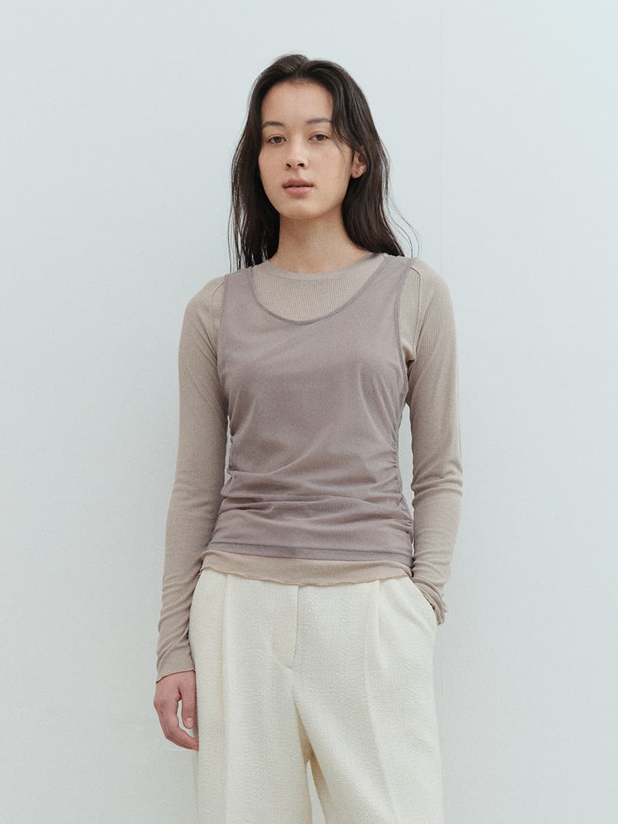 TVS SILK RIBBED TOP_BEIGE
