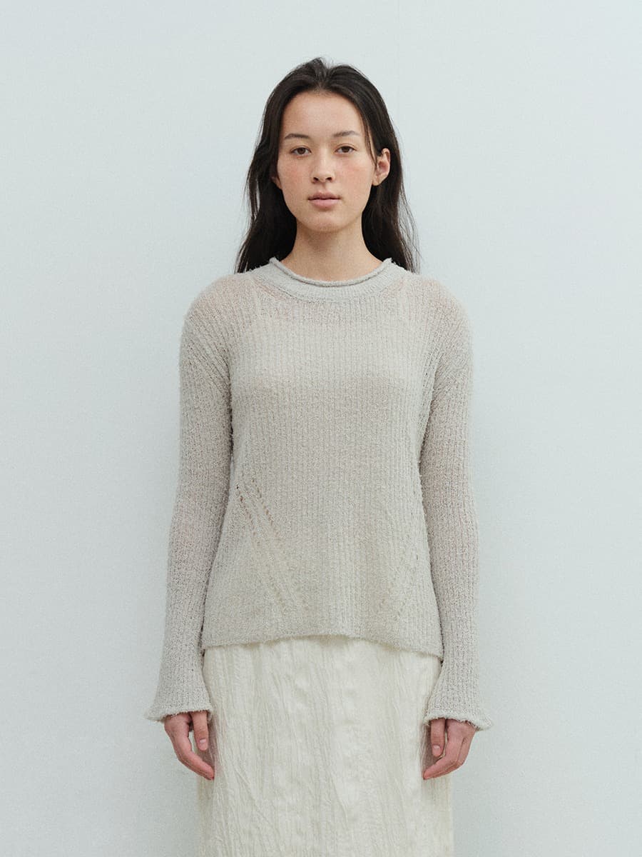 TVS COTTON NETTING KNIT TOP_MINT