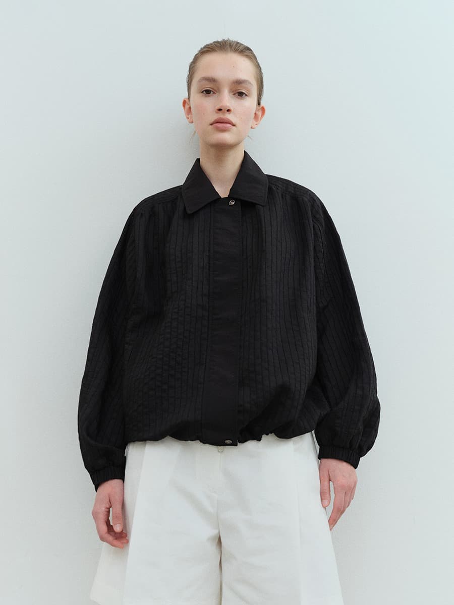 TVS STRIPE COLLAR BOMBER_BLACK