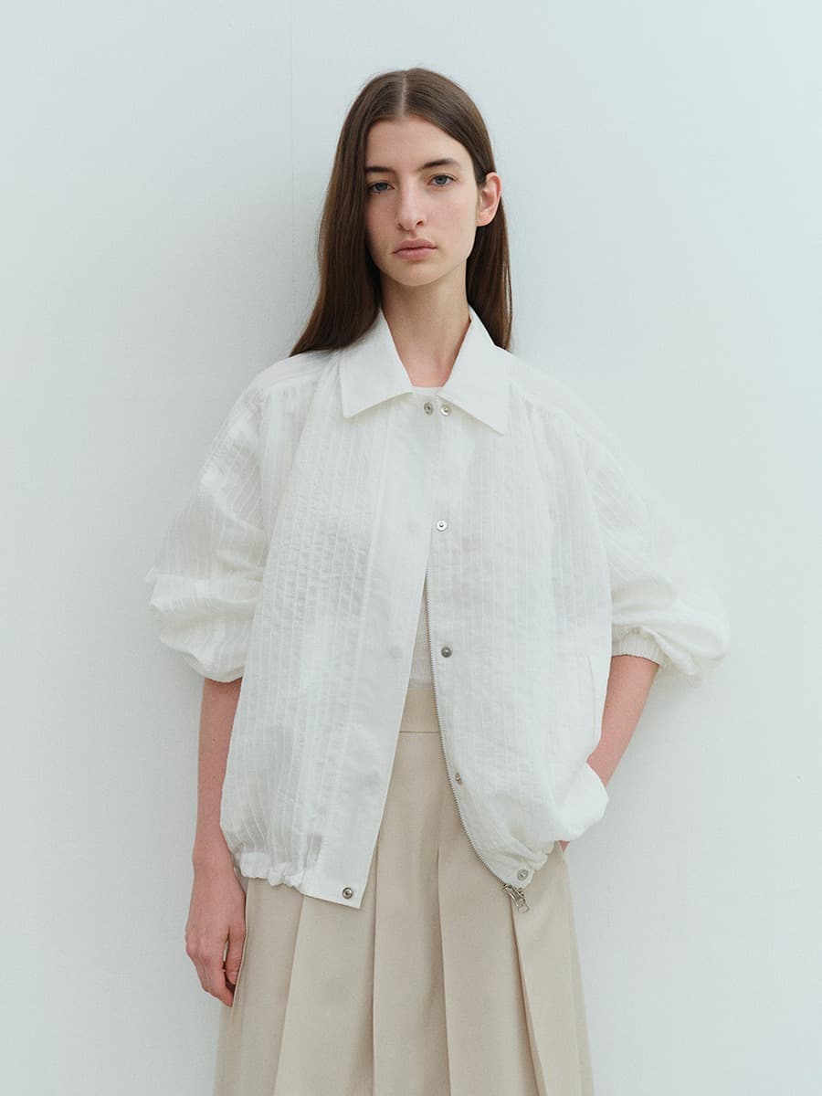 TVS STRIPE COLLAR BOMBER_WHITE