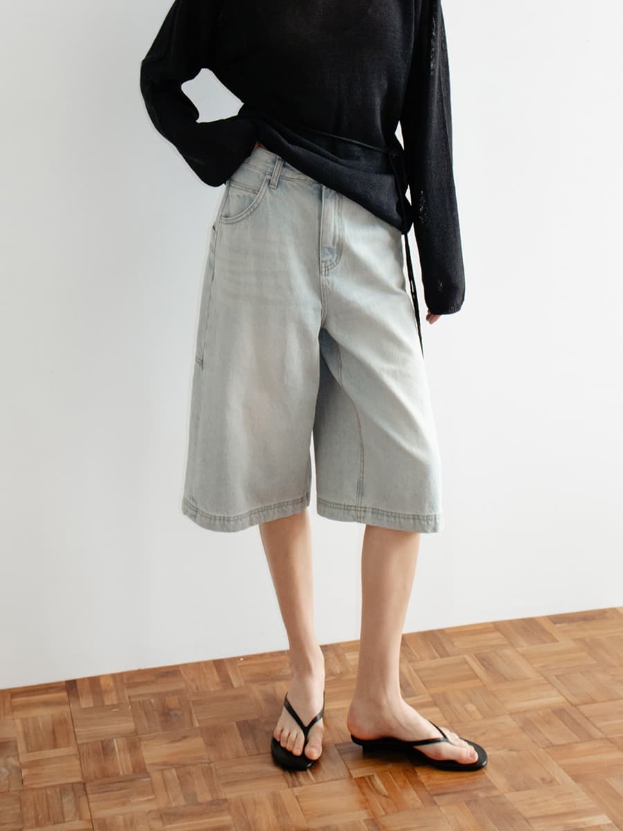 TVR LOOSE FIT BERMUDA DENIM_LIGHT BLUE