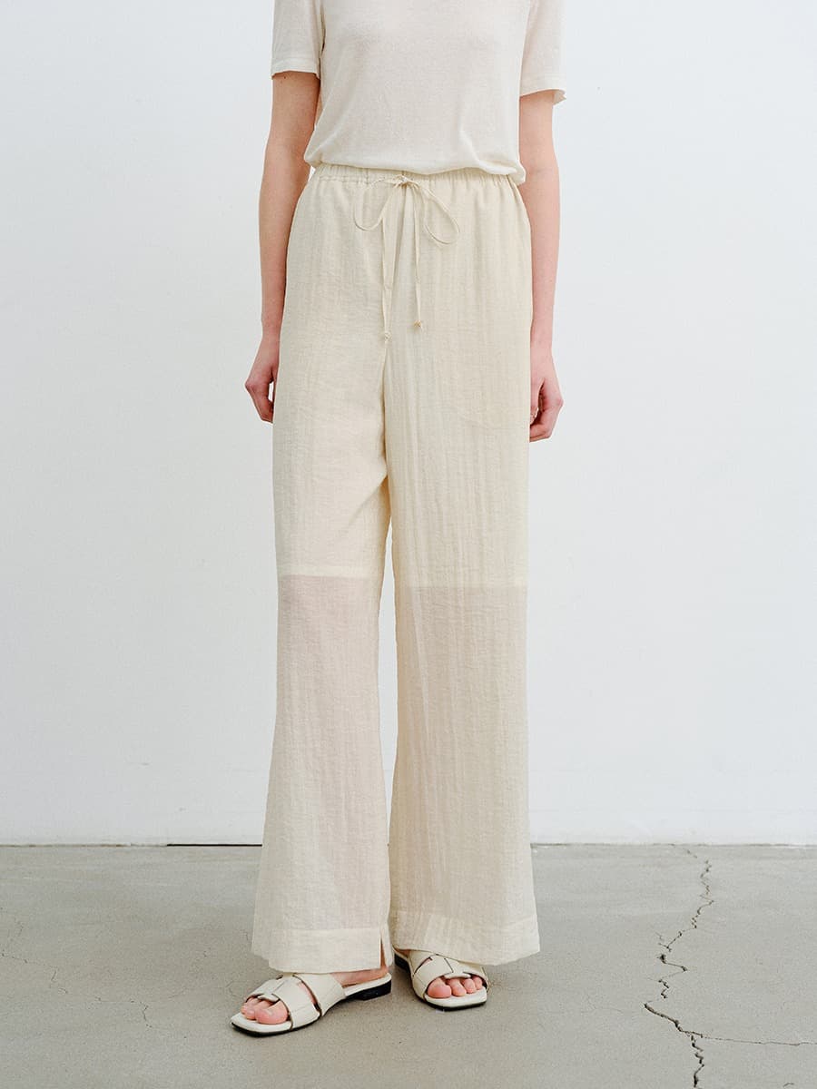 TVR LINEN BANDING TROUSERS_NATURAL