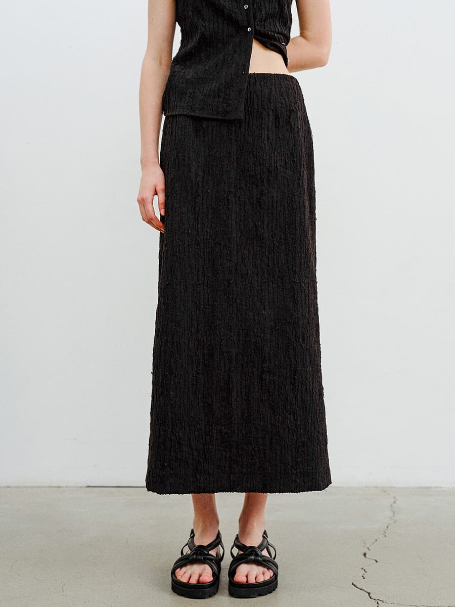 TVR JACQUARD STRETCH SKIRT_BLACK