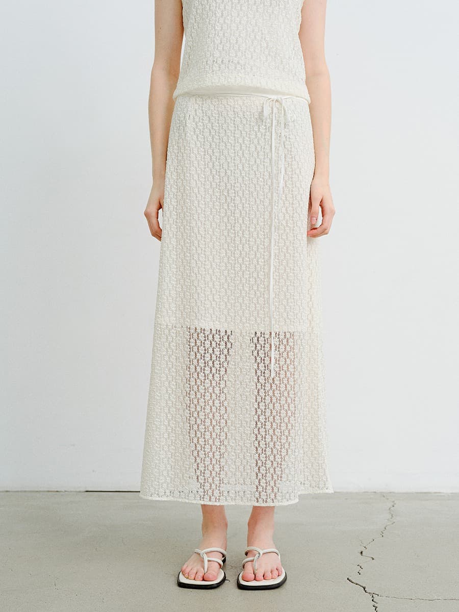 TVR LACE LONG SKIRT_IVORY