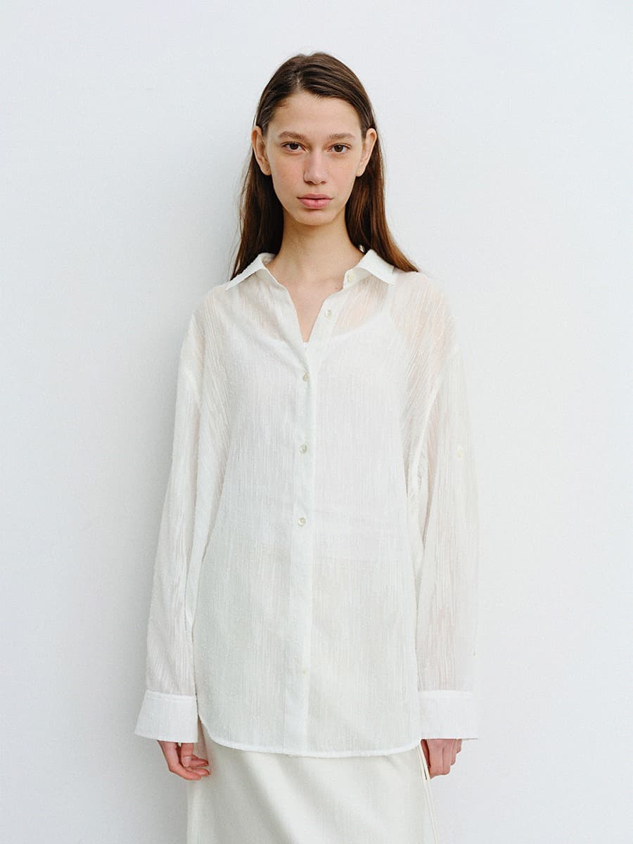 TVR SHEER OVERFIT SHIRT_WHITE