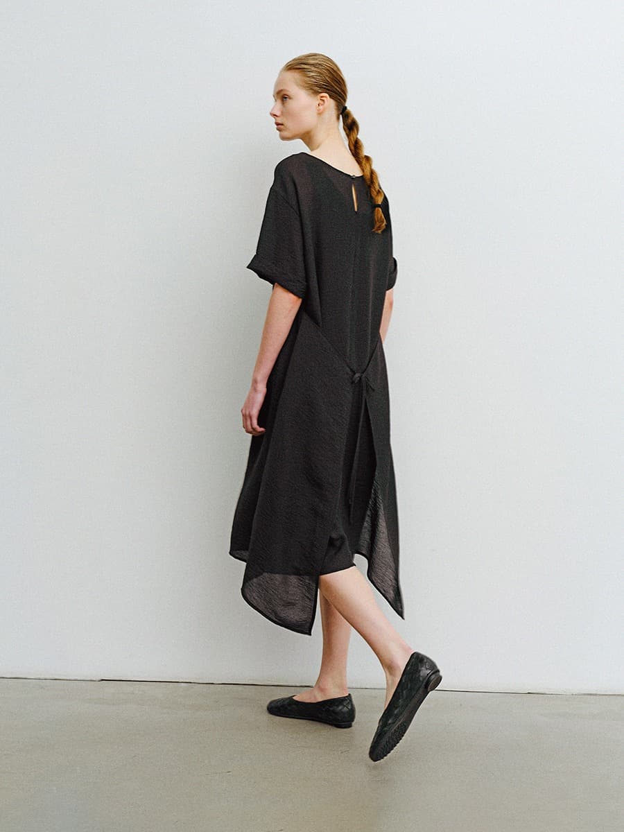 TVR LAYERED WRAP DRESS_BLACK