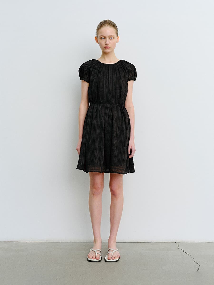 TVR CHECK VOLUME DRESS_BLACK