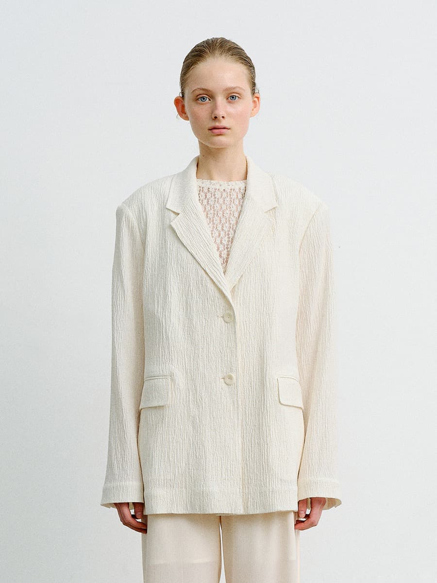 TVR LINEN CREASE BLAZER_IVORY