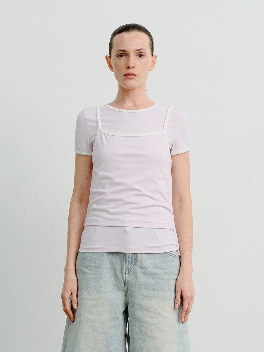 TVR HALF SLEEVE LAYERED TOP_LAVENDER