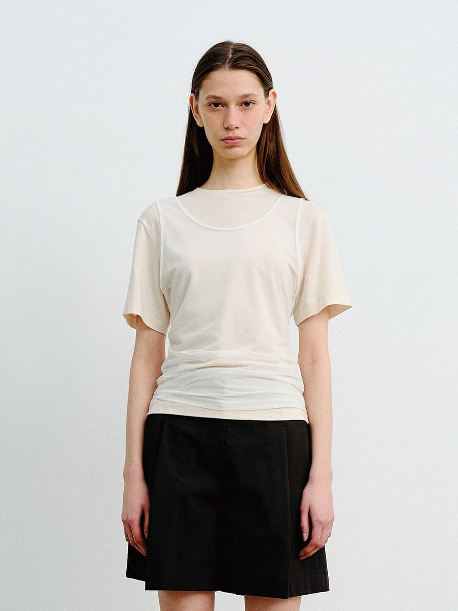 TVR MESH LAYERED TOP_IVORY