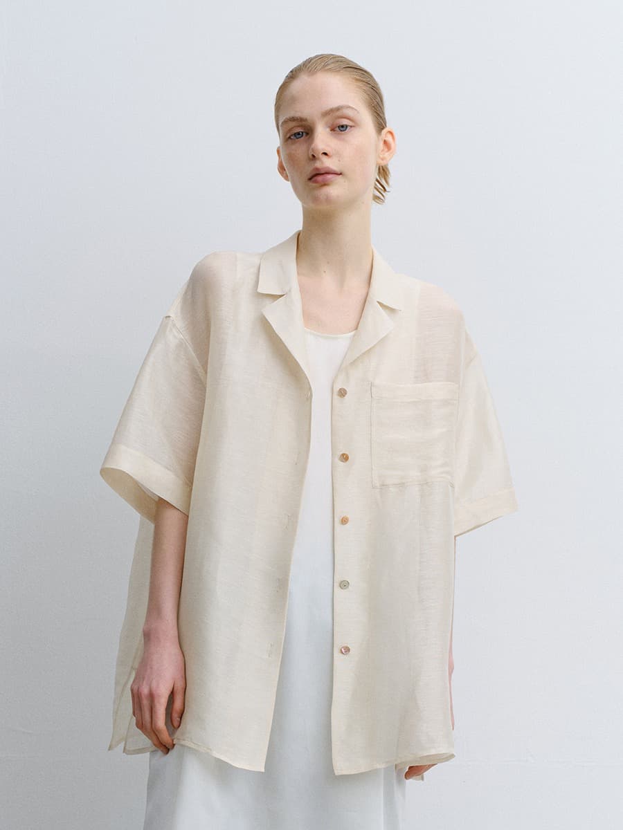 TVR SHEER SILK SHIRT JACKET_IVORY