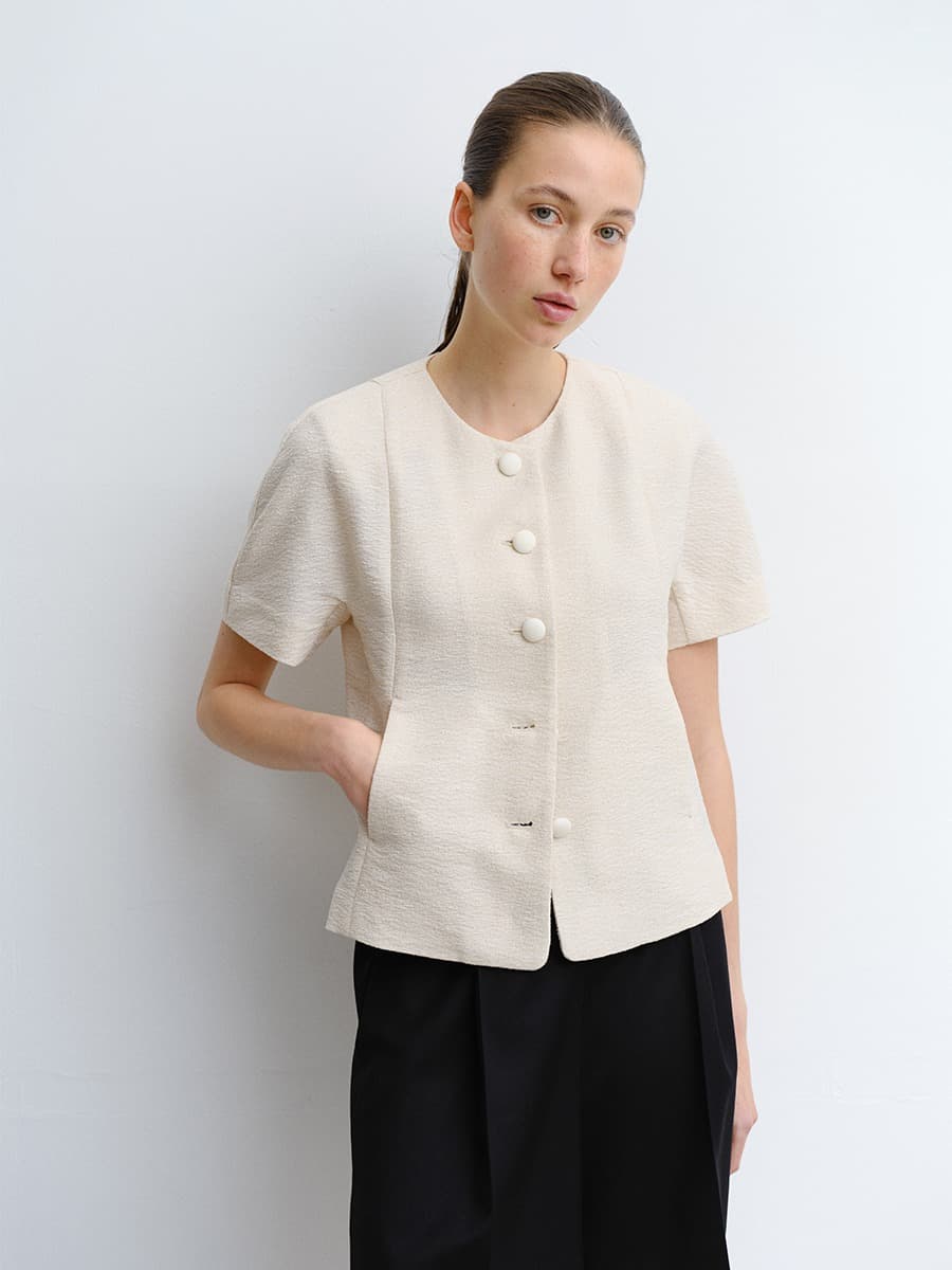 TVR BALLOON SLEEVE BLAZER_IVORY